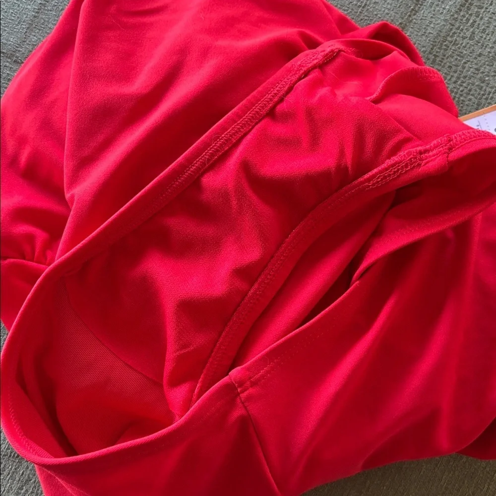 Brand New Kona Sol Red One Shoulder One Piece Tummy Control Swimsuit Bodysuit